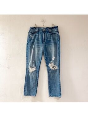 Lovers + Friends High Rise Straight Leg Jeans in Blue Size 29